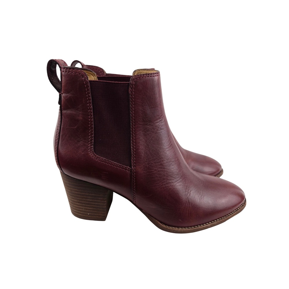 Madewell The Regan Boot Cabernet Burgundy Leather Chelsea Ankle‎ Boots 9 Heel
